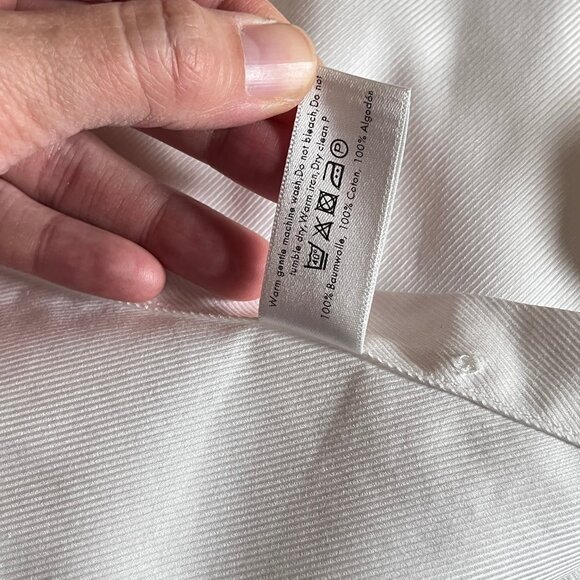 Eton Slim Fit Cotton Button Up Dress Shirt - Men's Size 43/17 - White - Picture 8 of 12